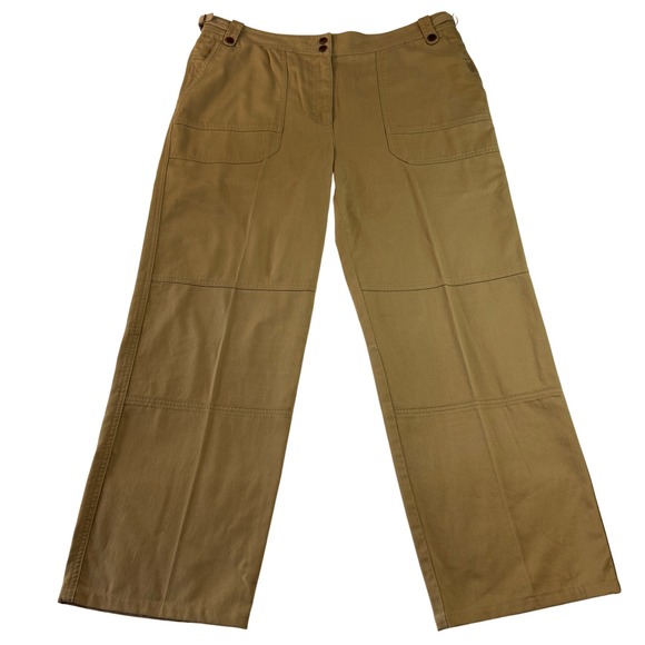 Lauren Ralph Lauren Pants - Y2K Lauren Ralph Lauren Tan Khaki Wide Leg Utility Pants Women's Size 14 Boho